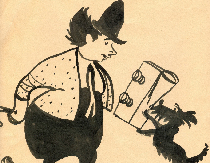 Клоун карандаш, шарж 1960 гг.